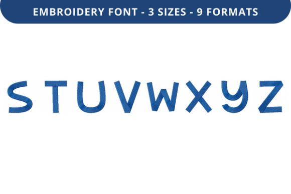 Gumbies Font Uppercase S to Z: A Playful Embroidery Font for Sellers