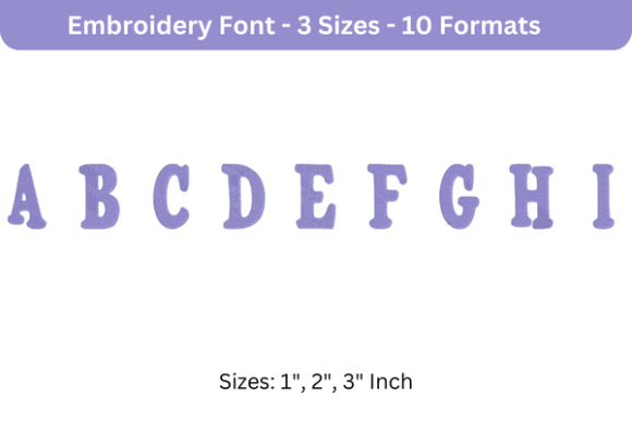 Purevain Font Uppercase A to I: An Embroidery Seller's Take