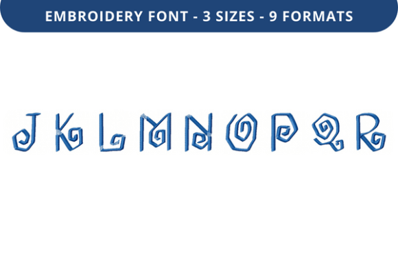 Reviewing Cool Culottes Font Uppercase J to R for Embroidery