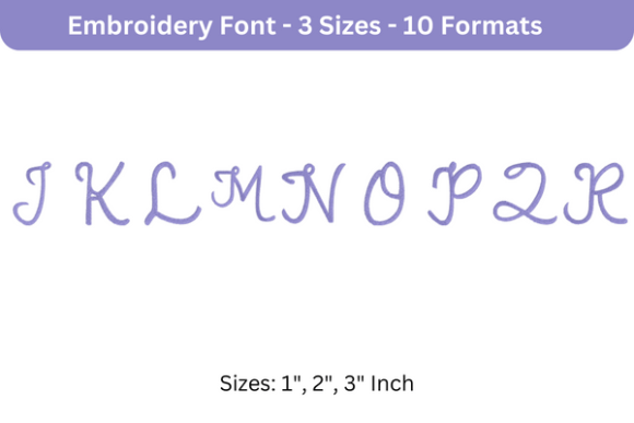 Romantic Font Uppercase J to R: Machine Embroidery Review